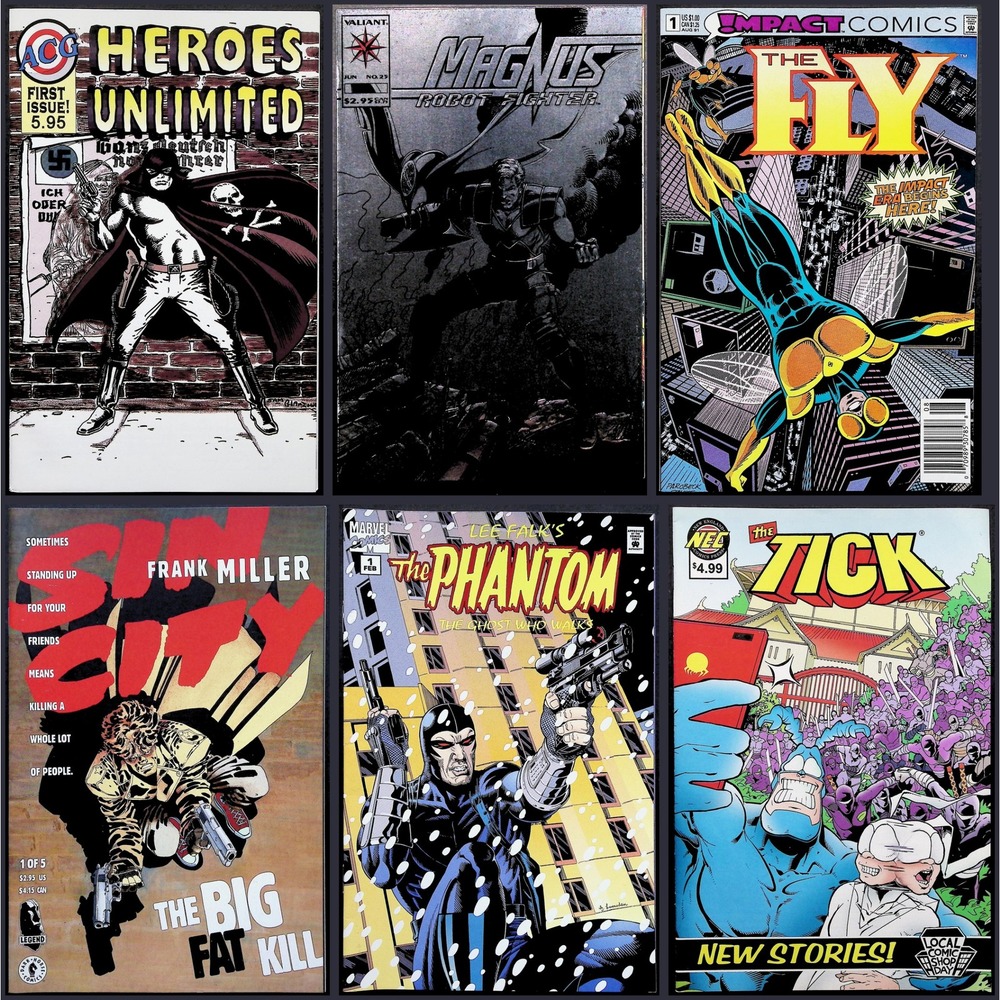 Valiant Comic Lot Magnus Robot Fighter #25 The Fly The Tick Sin City 6x‎ Lot